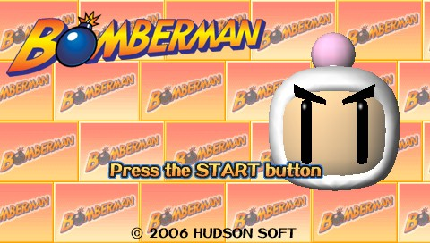Bomberman title screen for PSP